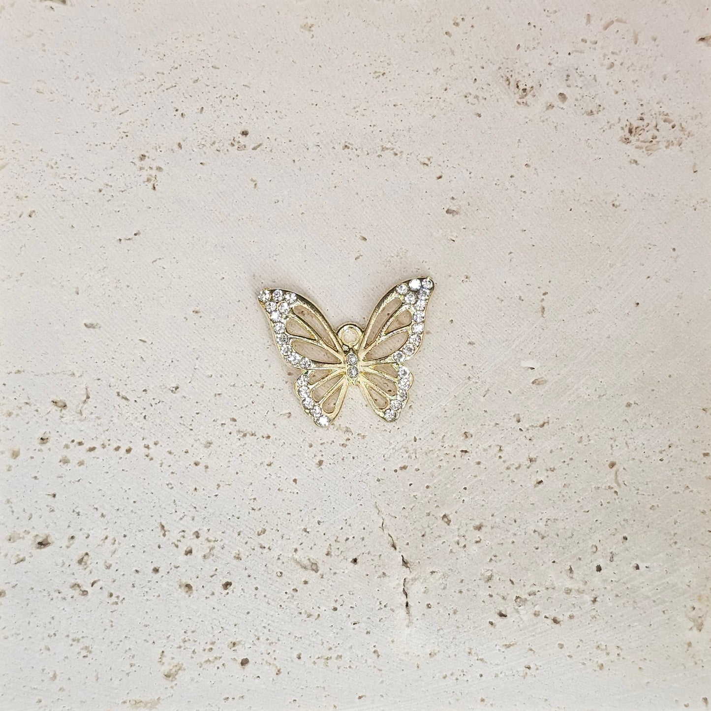 Gold Crystal Tipped Butterfly
