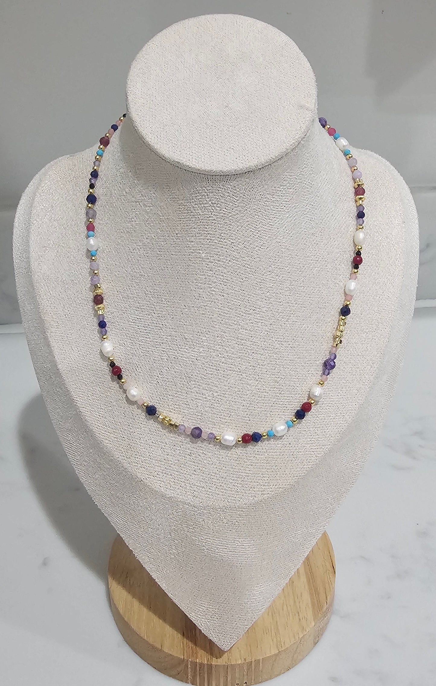 Crystal Gem Necklace - 14"
