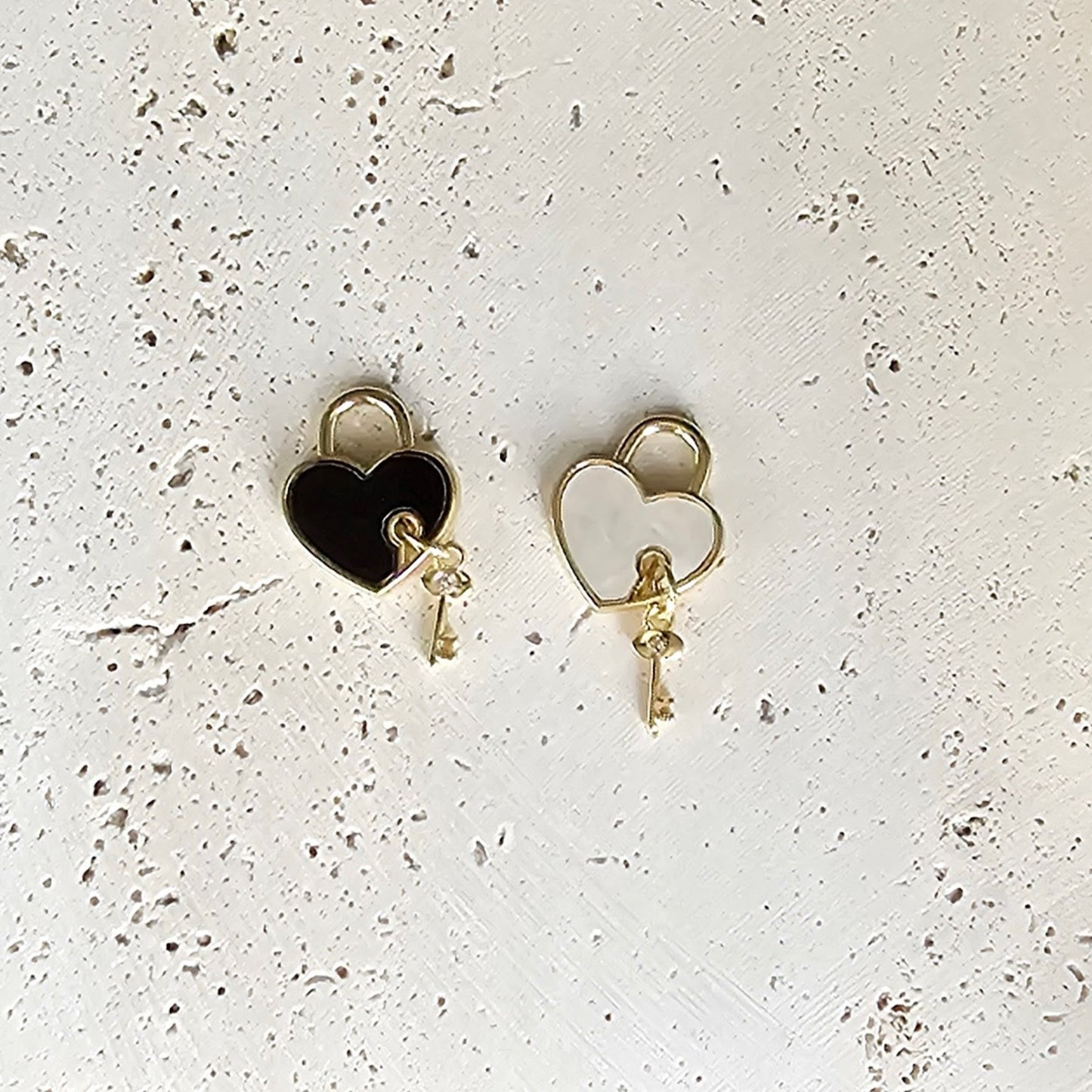 Pearlescent Heart Lock and Key