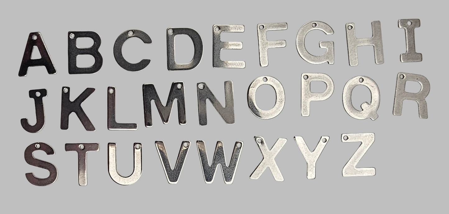Flat Uppercase Sterling Silver Alphabet
