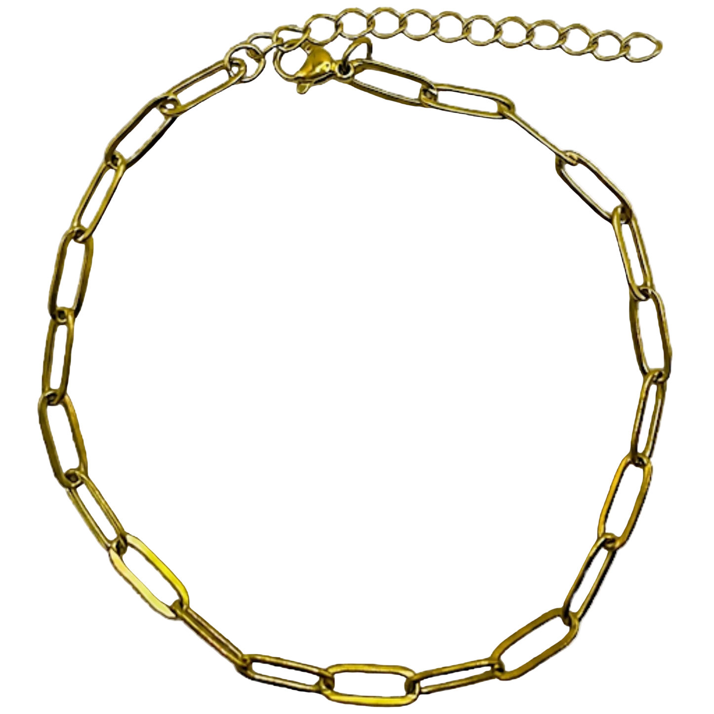 Gold Paperclip Anklet