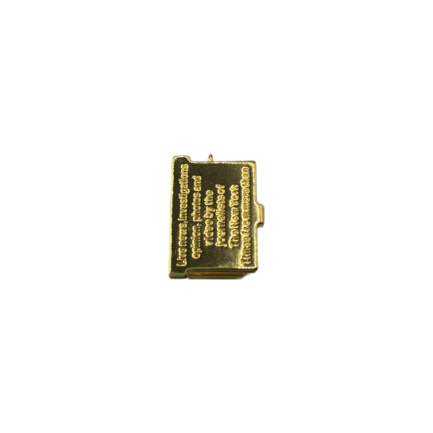 Gold miniature book with raised quote lettering