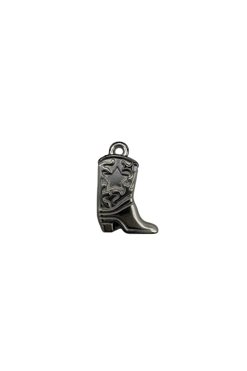 Antiqued silver flag with star and scrollwork