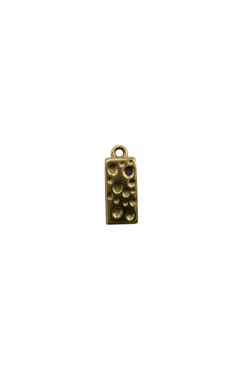Gold bubble chocolate bar charm with raised round texture