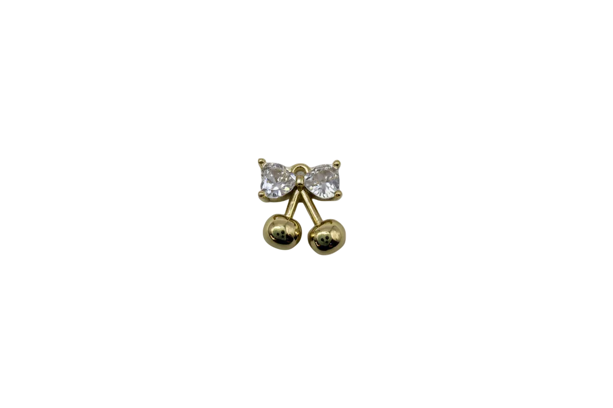 Gold cherries with clear crystal bow