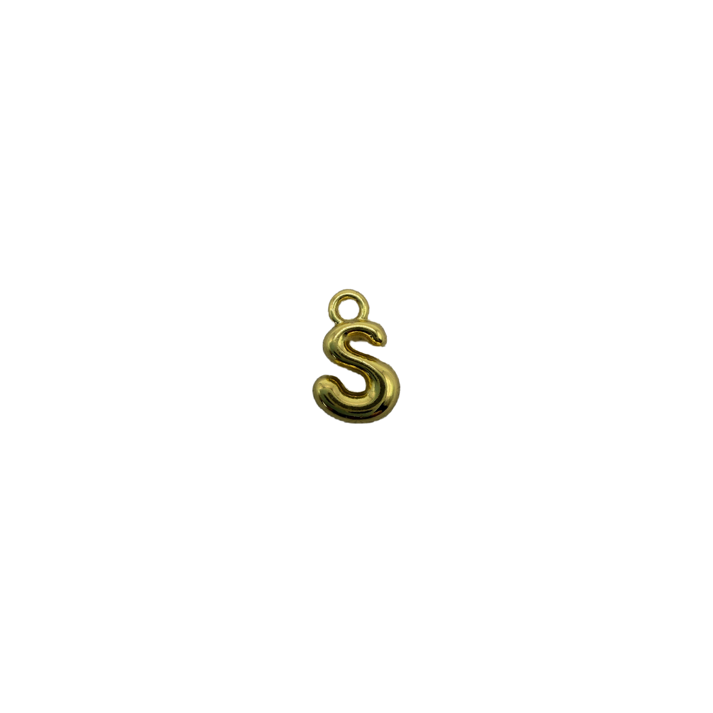 Polished gold letter S initial with sculptural curves
