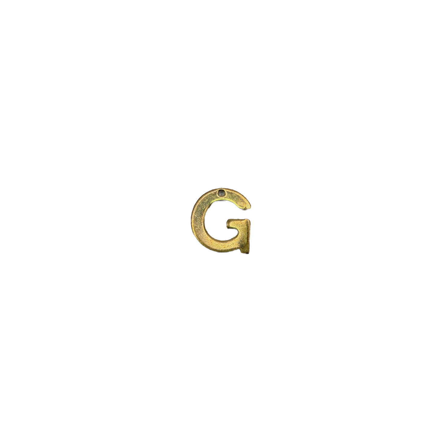 Gold letter G initial with clear gem