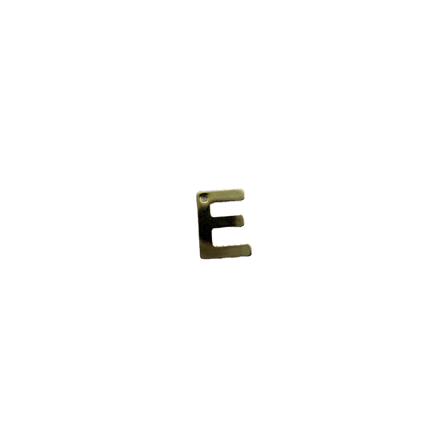 Gold letter E with clear crystal accent