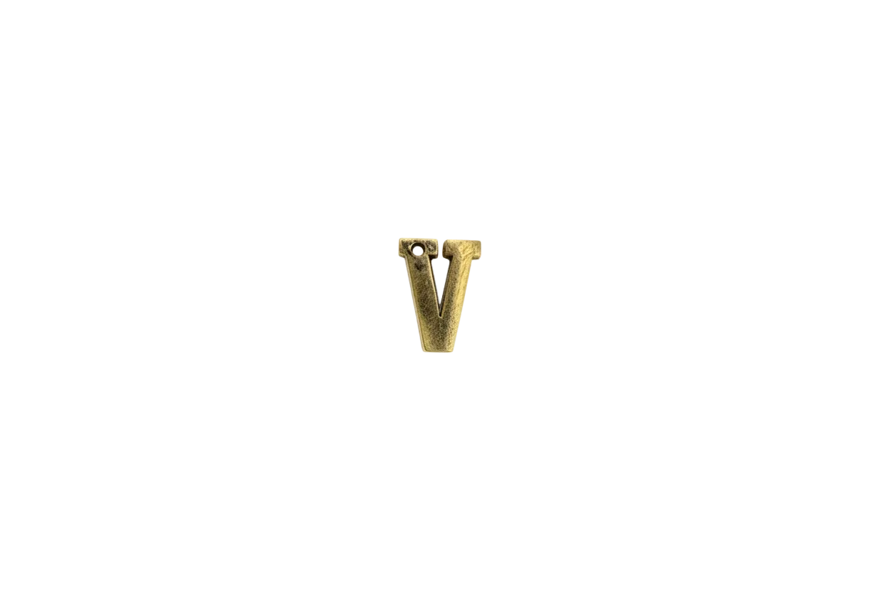 Textured gold letter V