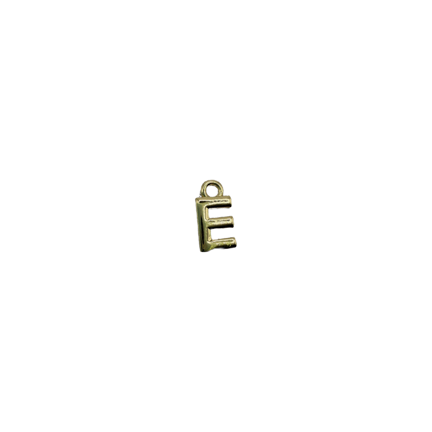 Polished gold letter E initial charm