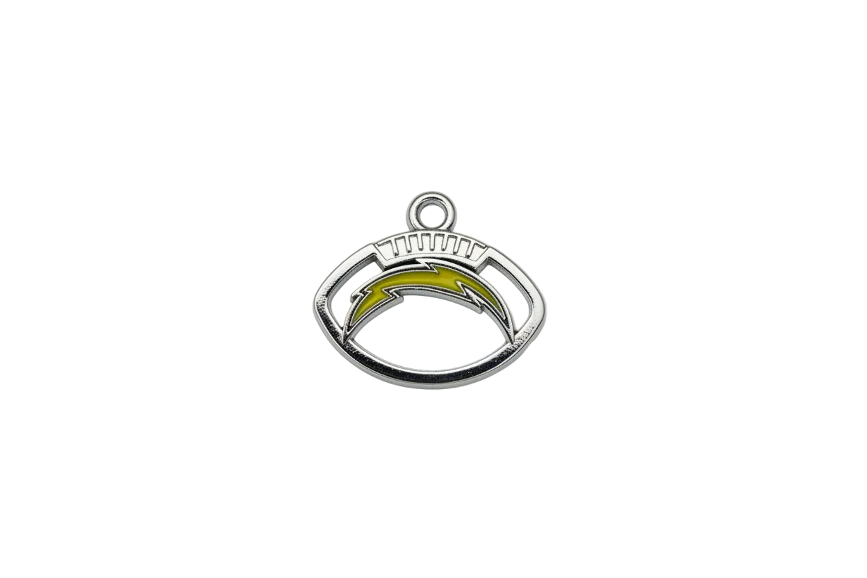 Silver football with yellow lightning bolt accent