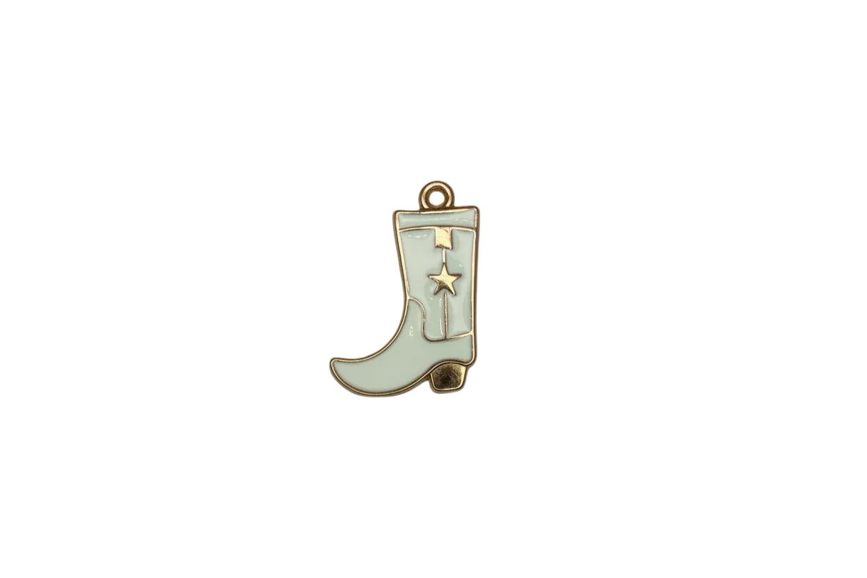 White western boot with gold outline and star
