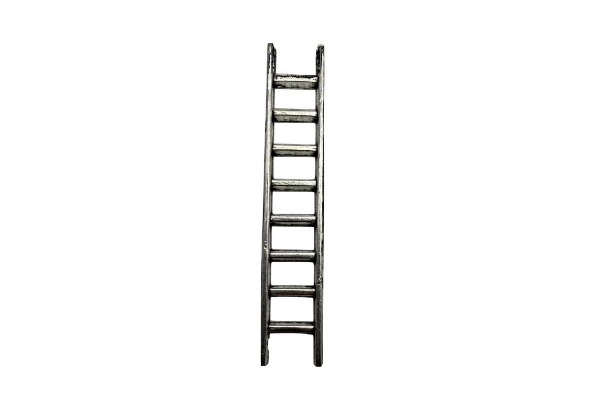 Antiqued silver-tone ladder with oxidized finish