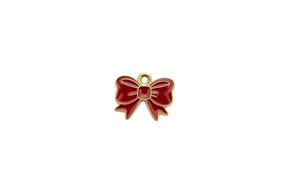 Red bow with gold outline