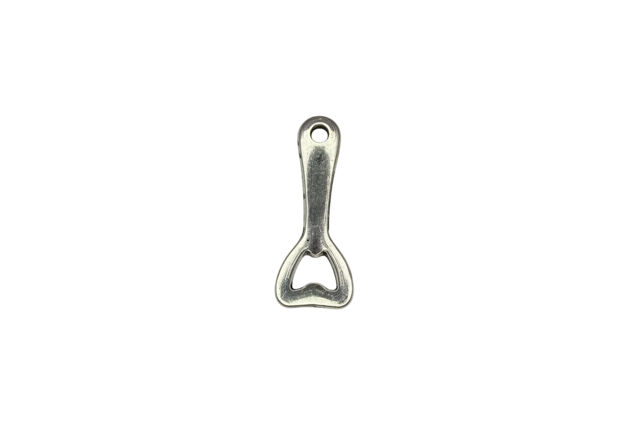 Mini silver bottle opener charm