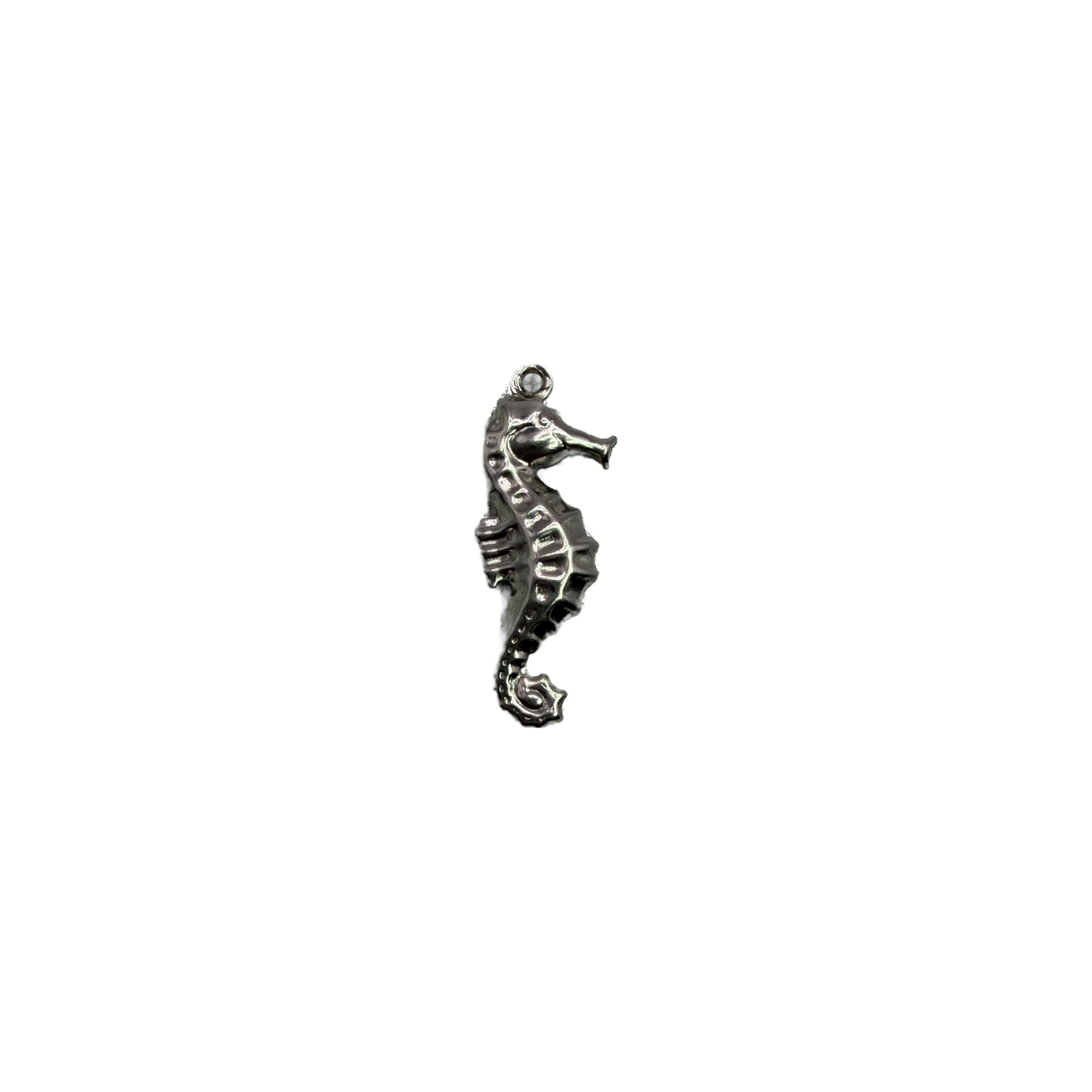 Antique silver textured seahorse pendant