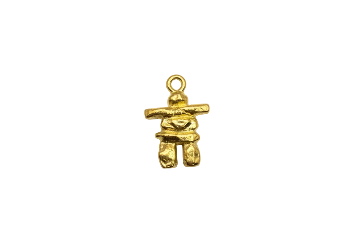 Gold abstract human figure with outstretched arms