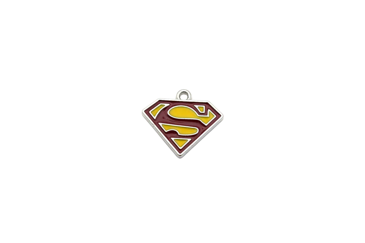 Red and yellow enamel hero shield emblem