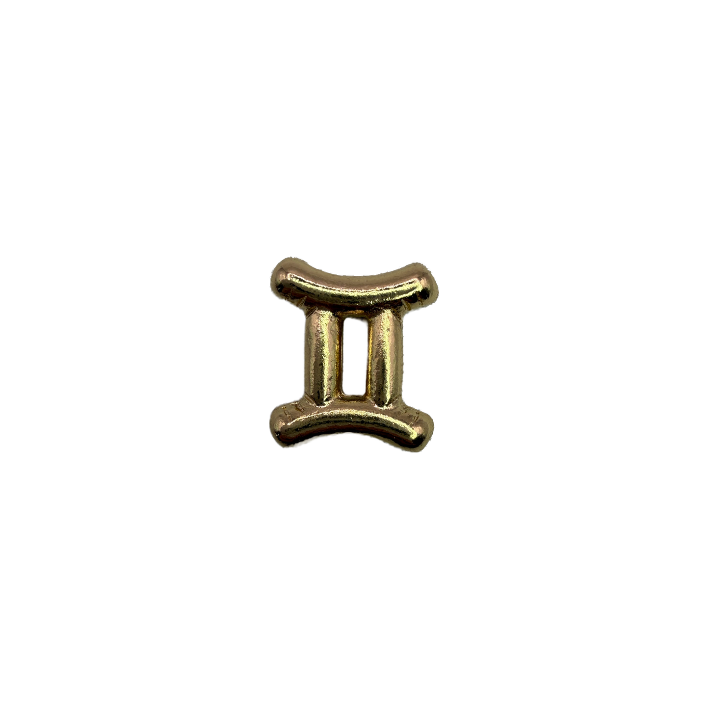 Gold Gemini zodiac symbol with curved bars