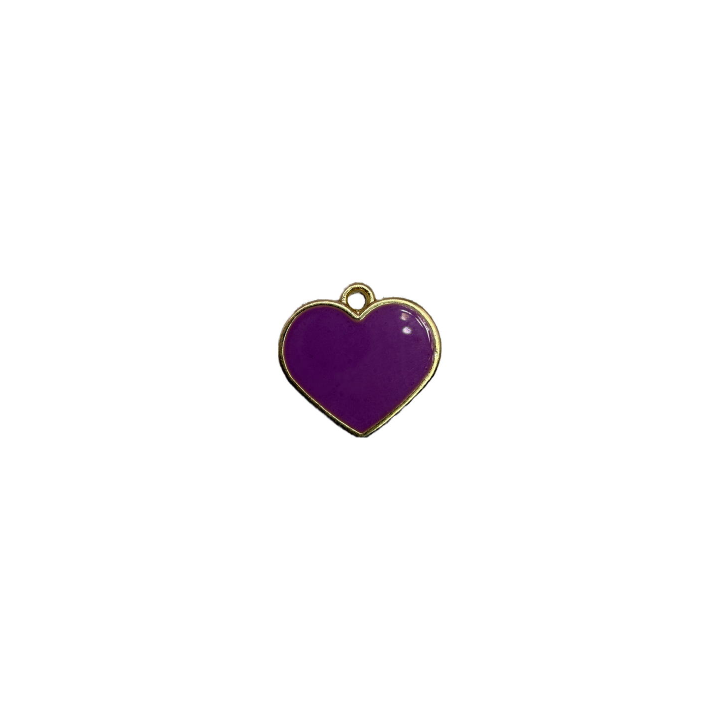 Glossy purple heart with gold frame