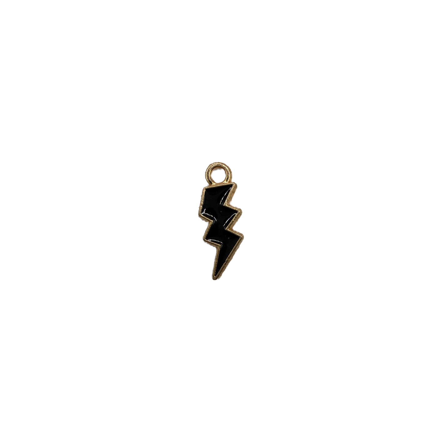 Black lightning bolt with gold outline