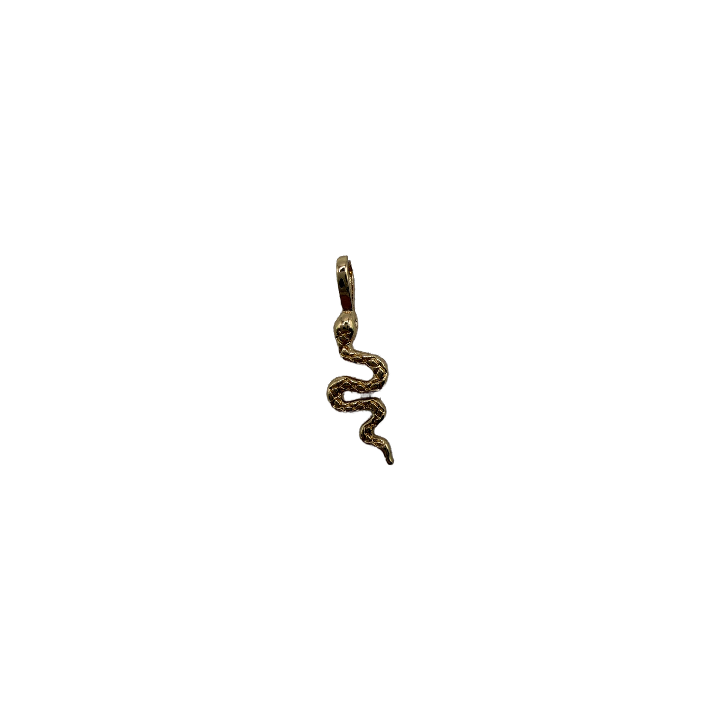 Gold textured snake with coiled serpentine silhouette
