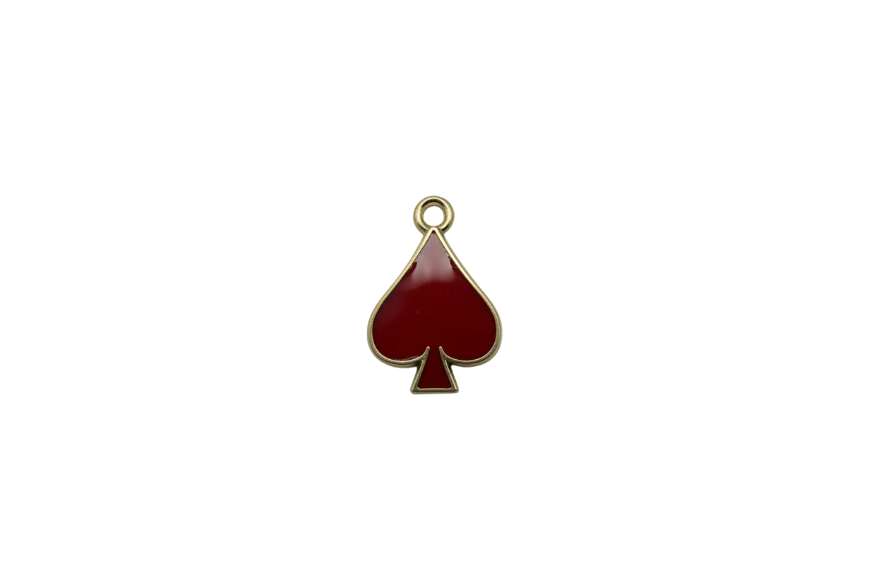 Red spade symbol with gold outline
