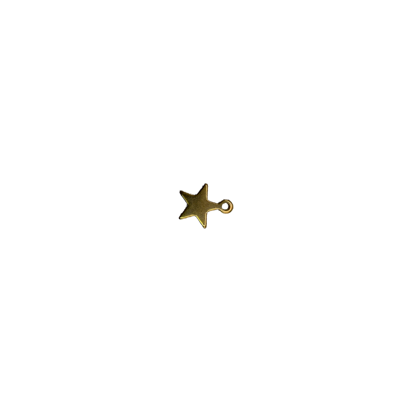 Brushed gold starfish charm on black background