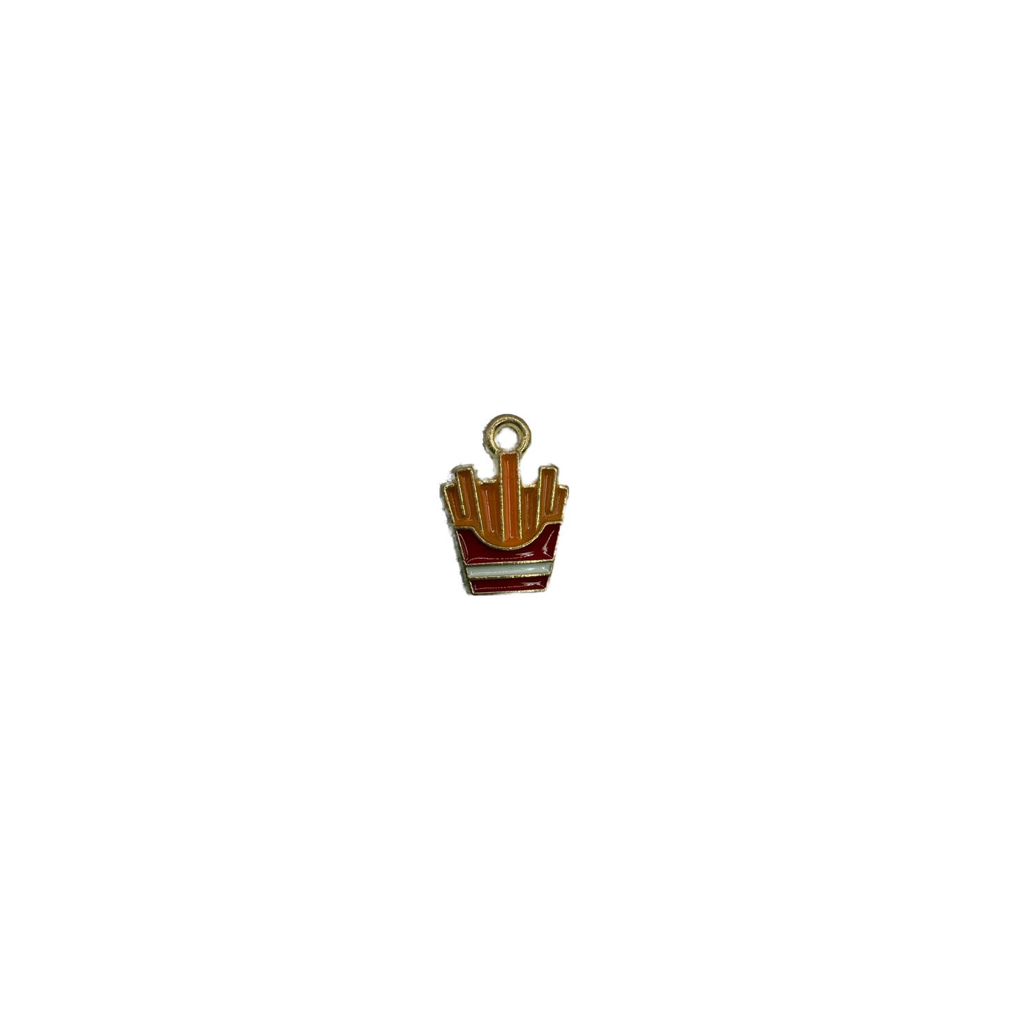 Orange hand holding red book enamel charm in gold tone