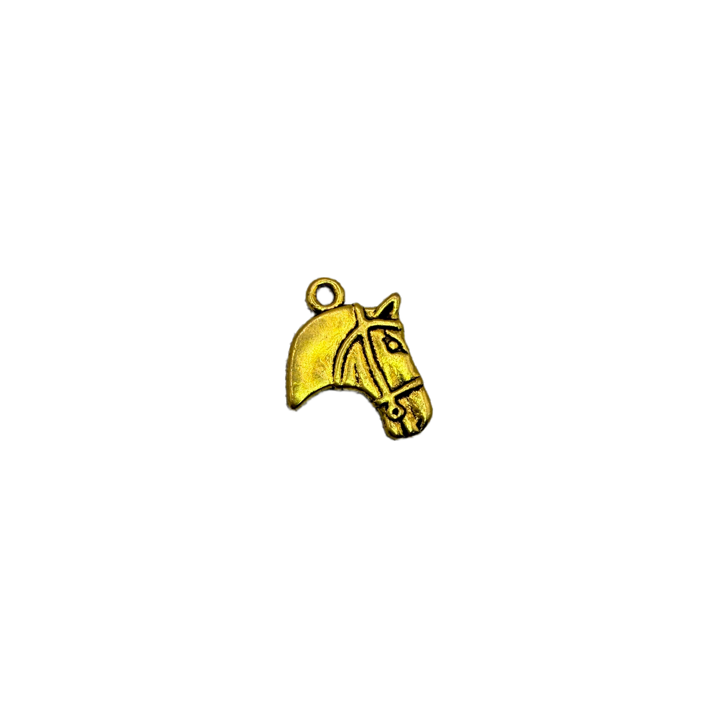 Gold western boot charm with engraved details