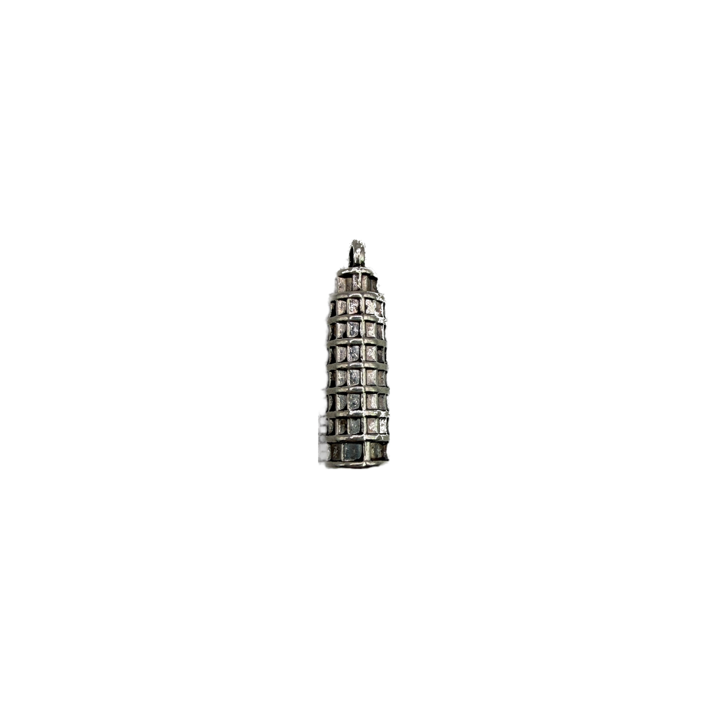 Antiqued silver barrel bead with grid texture
