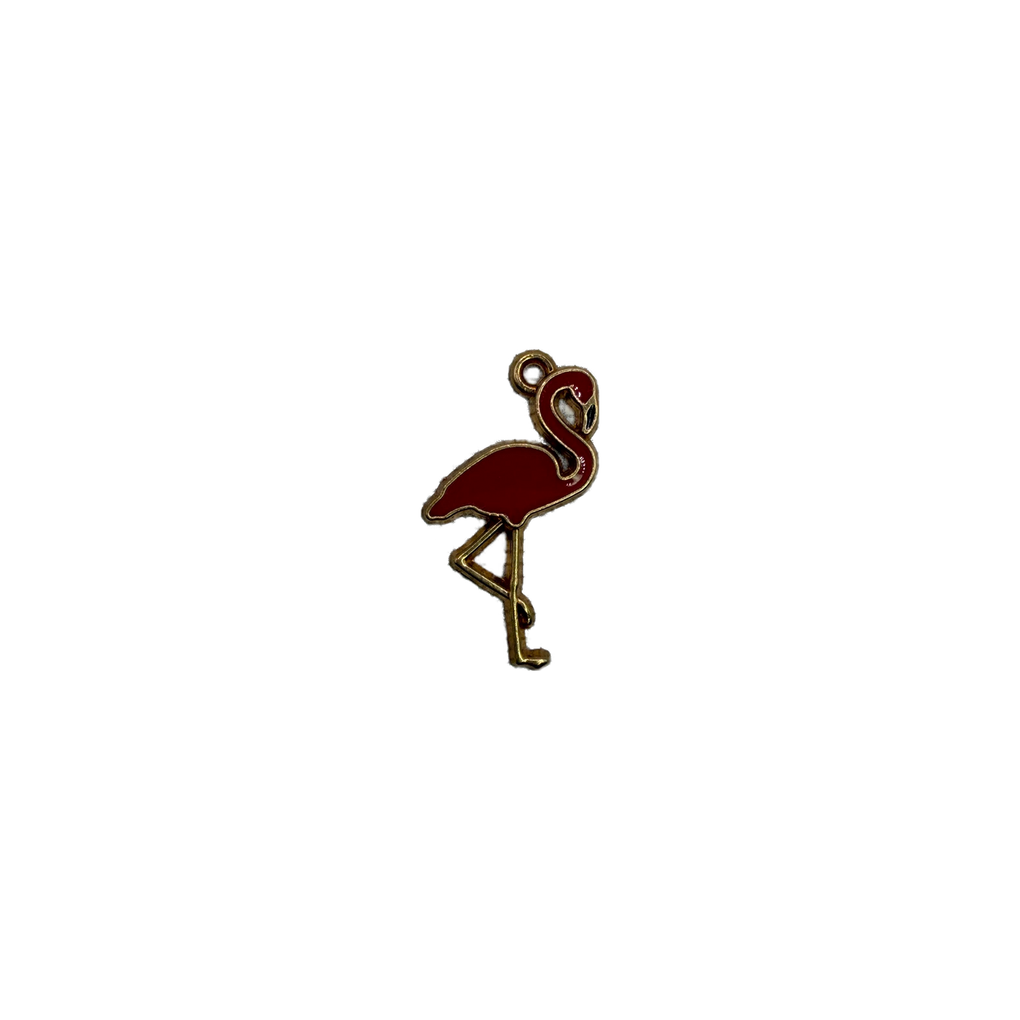 Red enamel key with gold outline