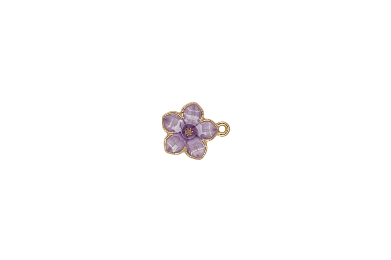 Lilac marbled flower with gold outline