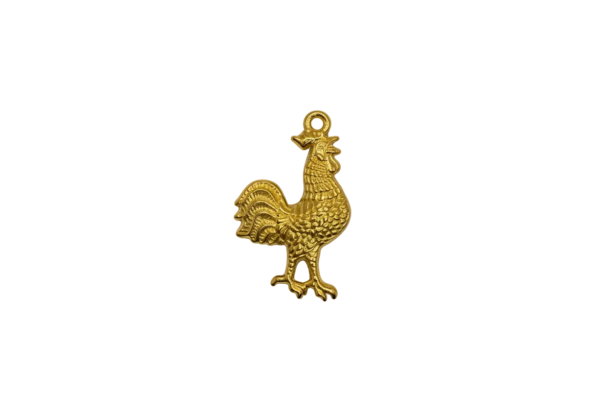 Gold textured rooster silhouette