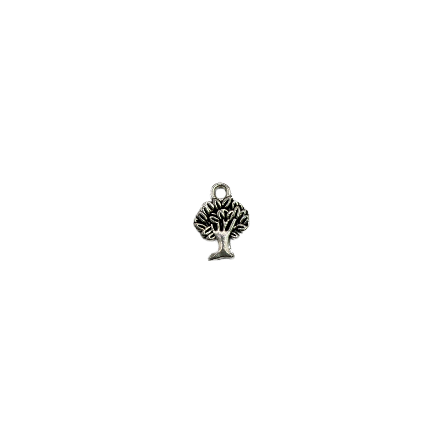 Antiqued silver tree icon with dark detailing