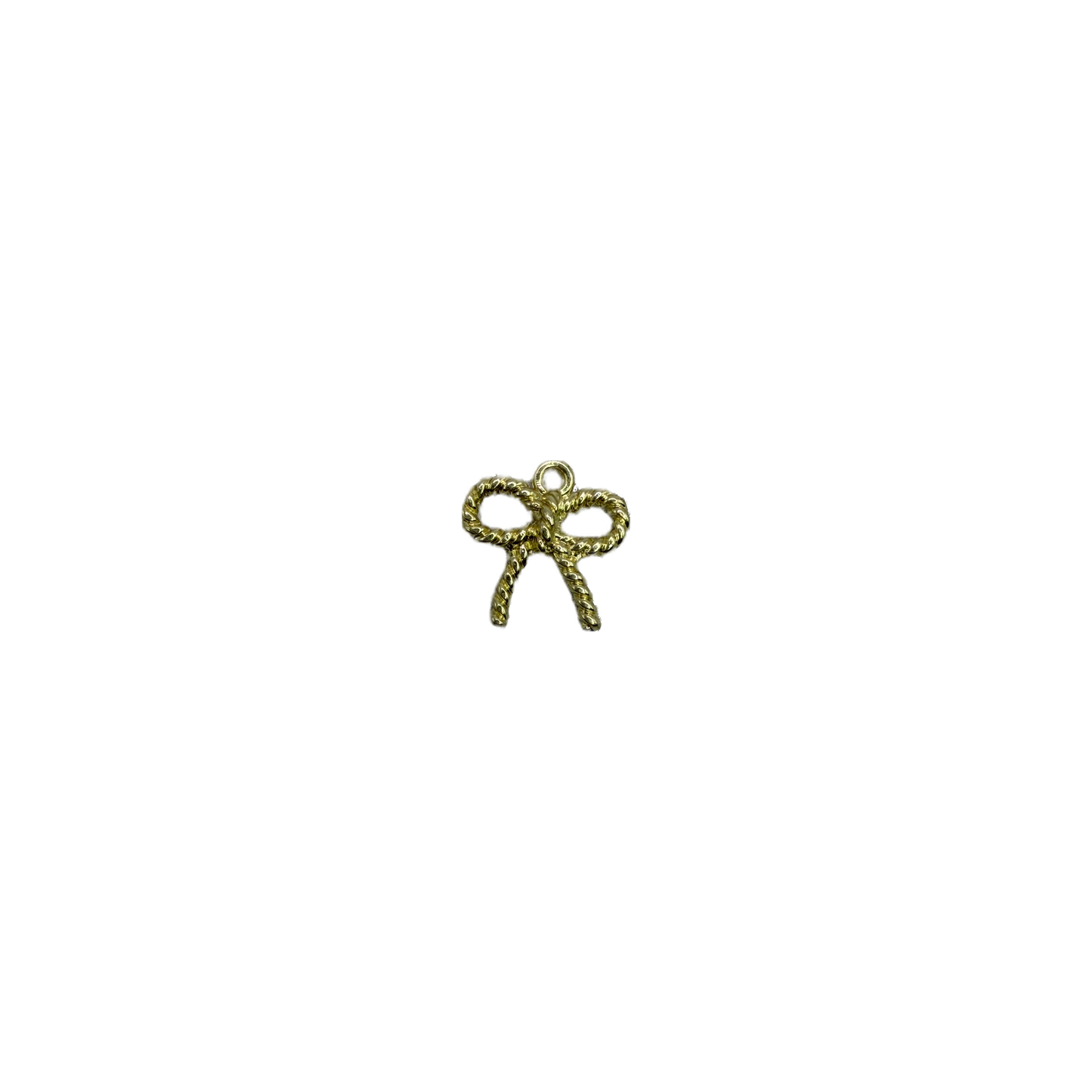 Gold twisted rope bow charm