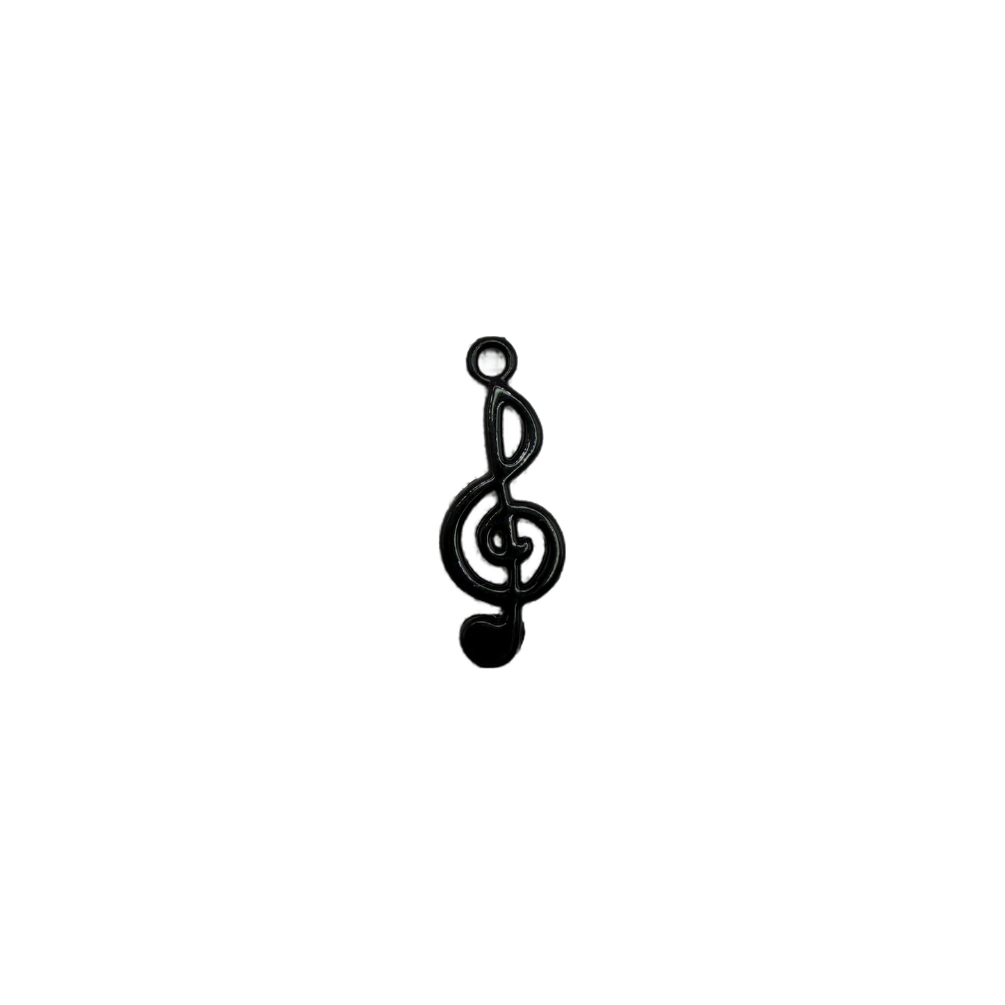 Black treble clef music note pendant