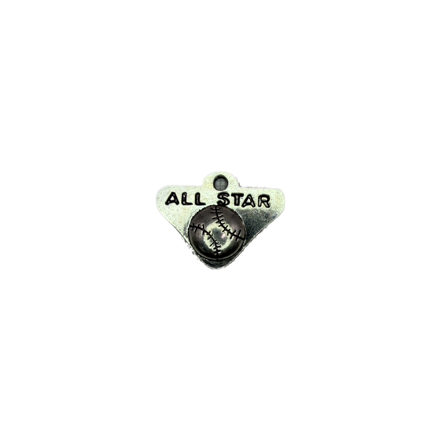 Silver ALL STAR home plate tag with raised baseball