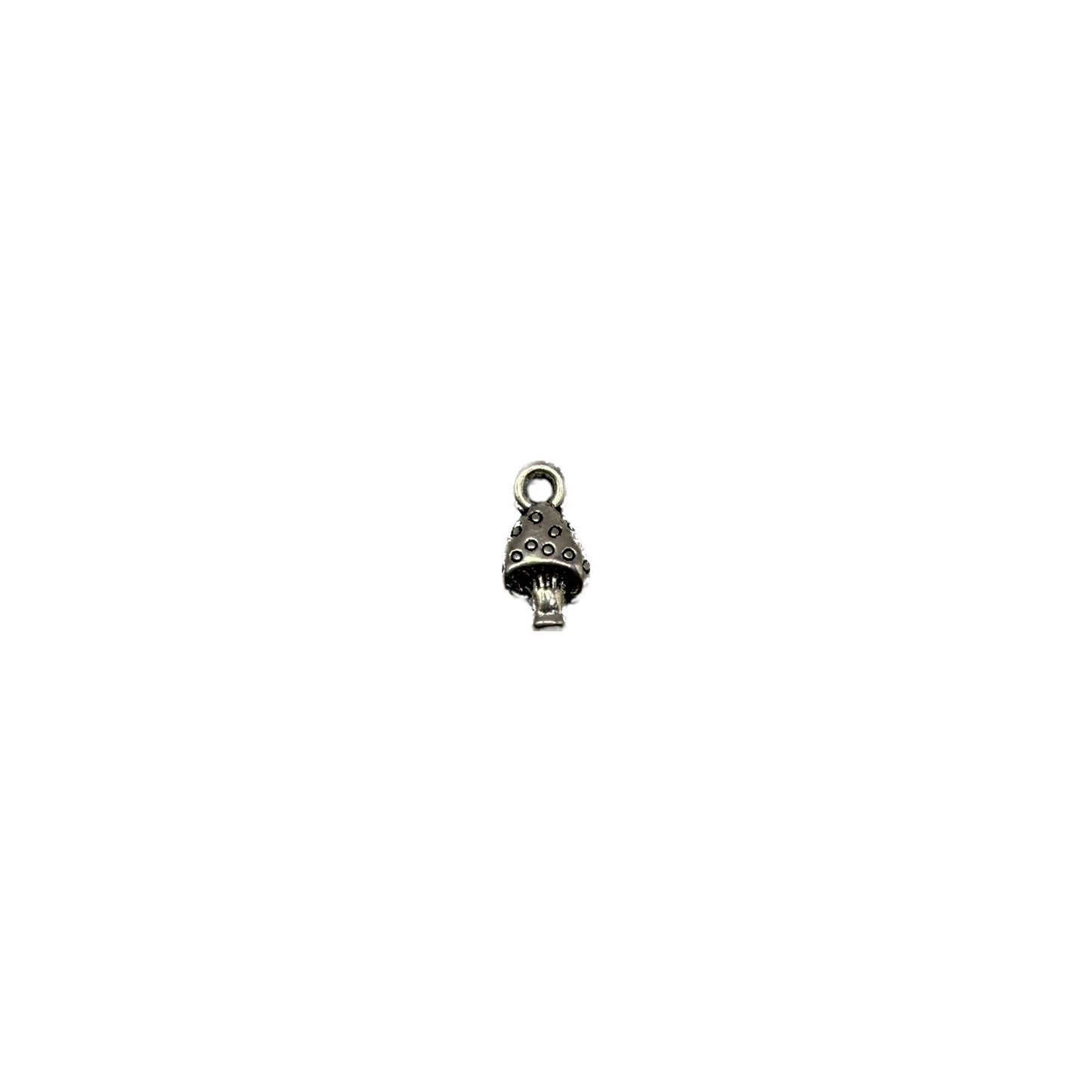 Oxidized silver spotted mushroom pendant