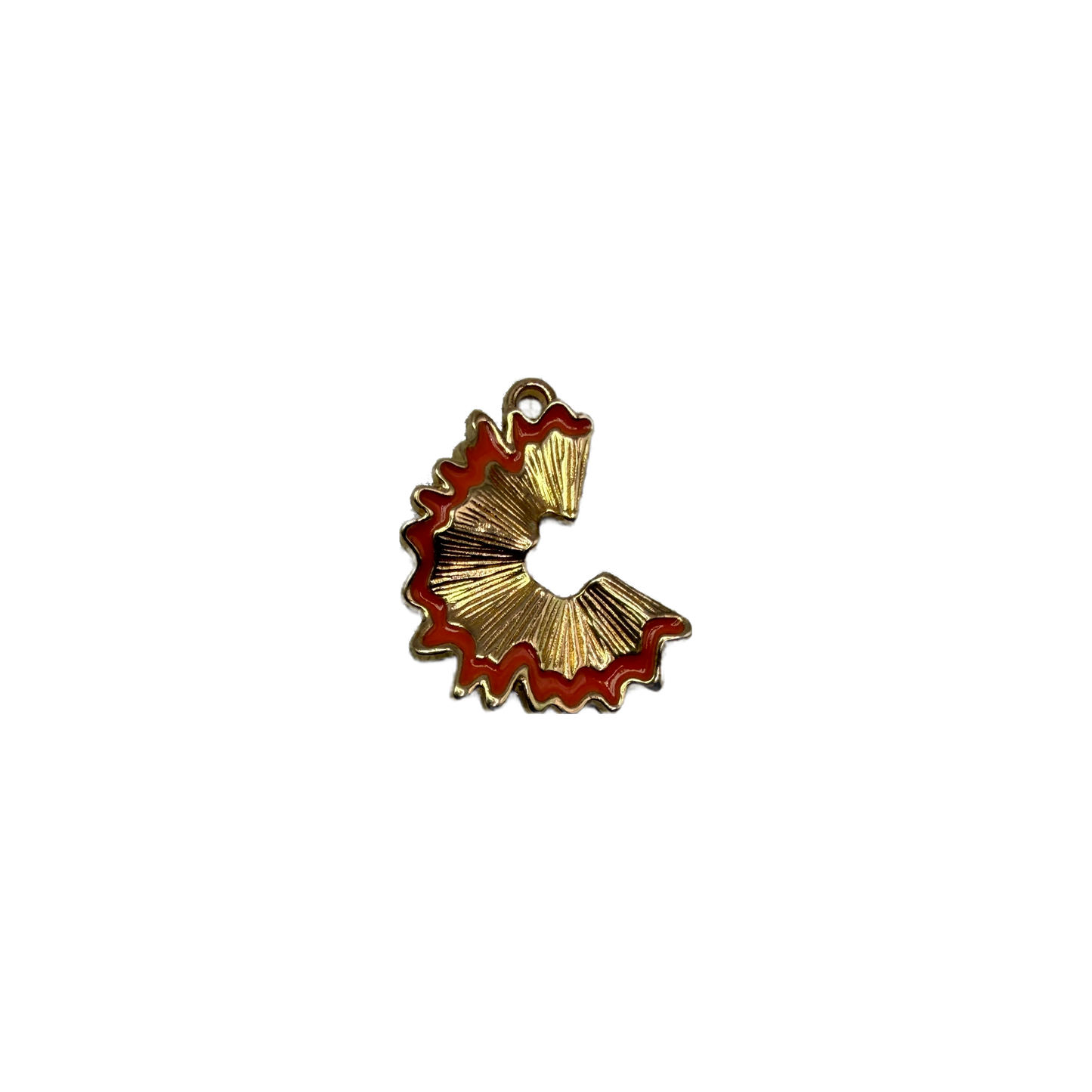 Gold ruffled skirt with red enamel trim