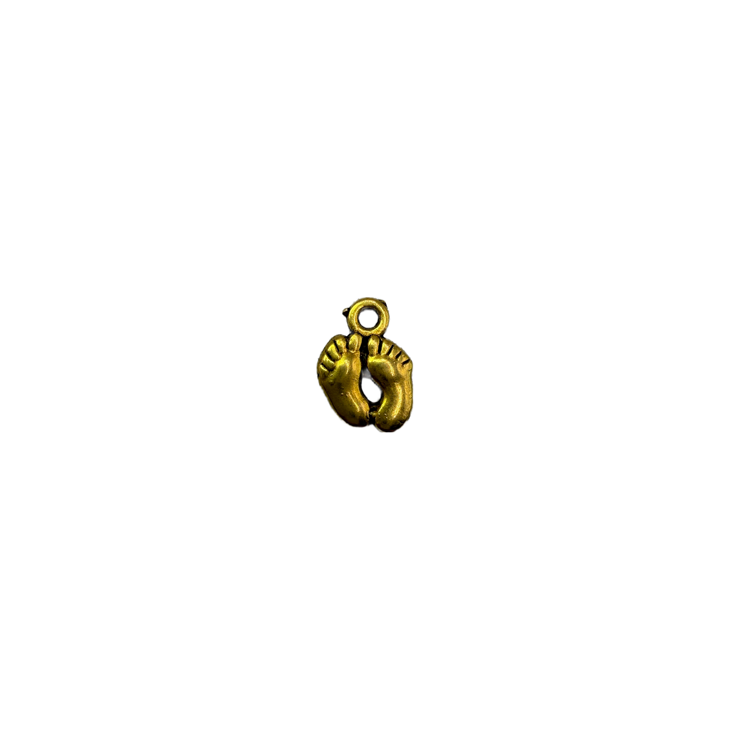 Gold baby footprints pendant