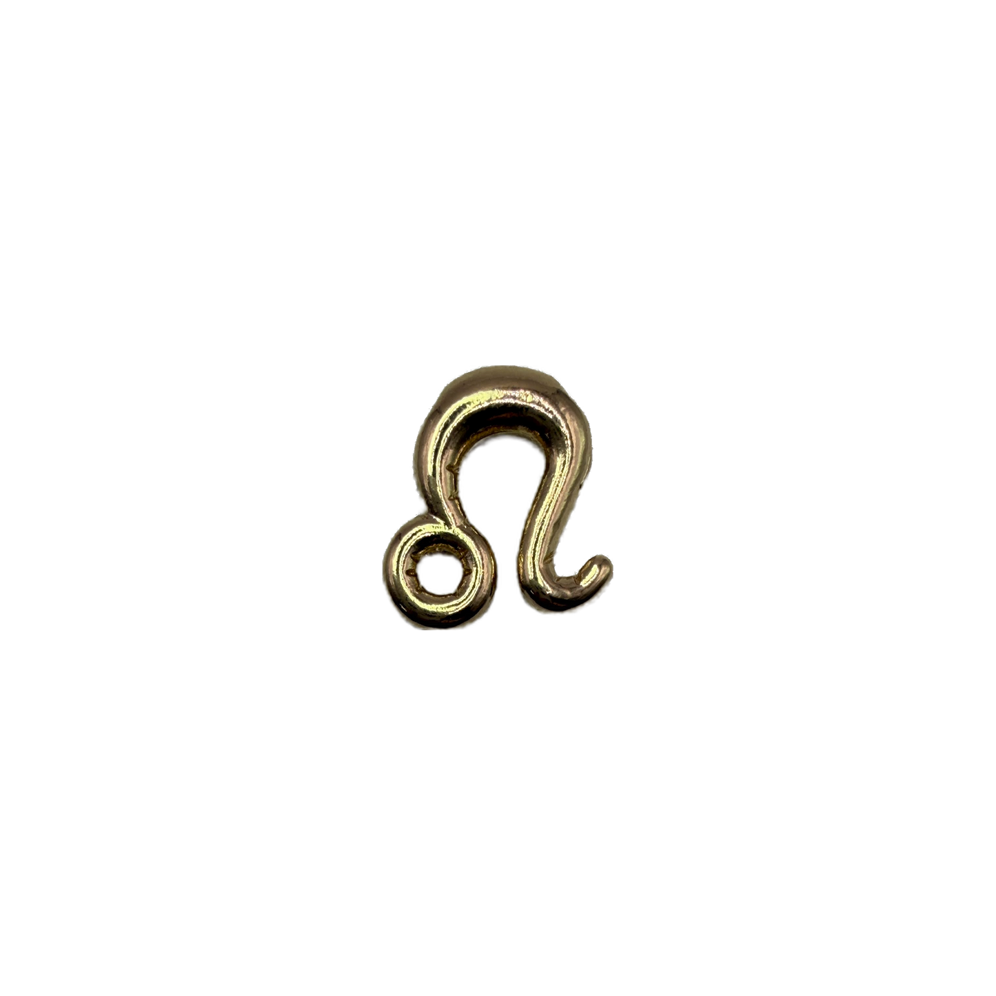 Gold Leo zodiac symbol, polished sculptural finish