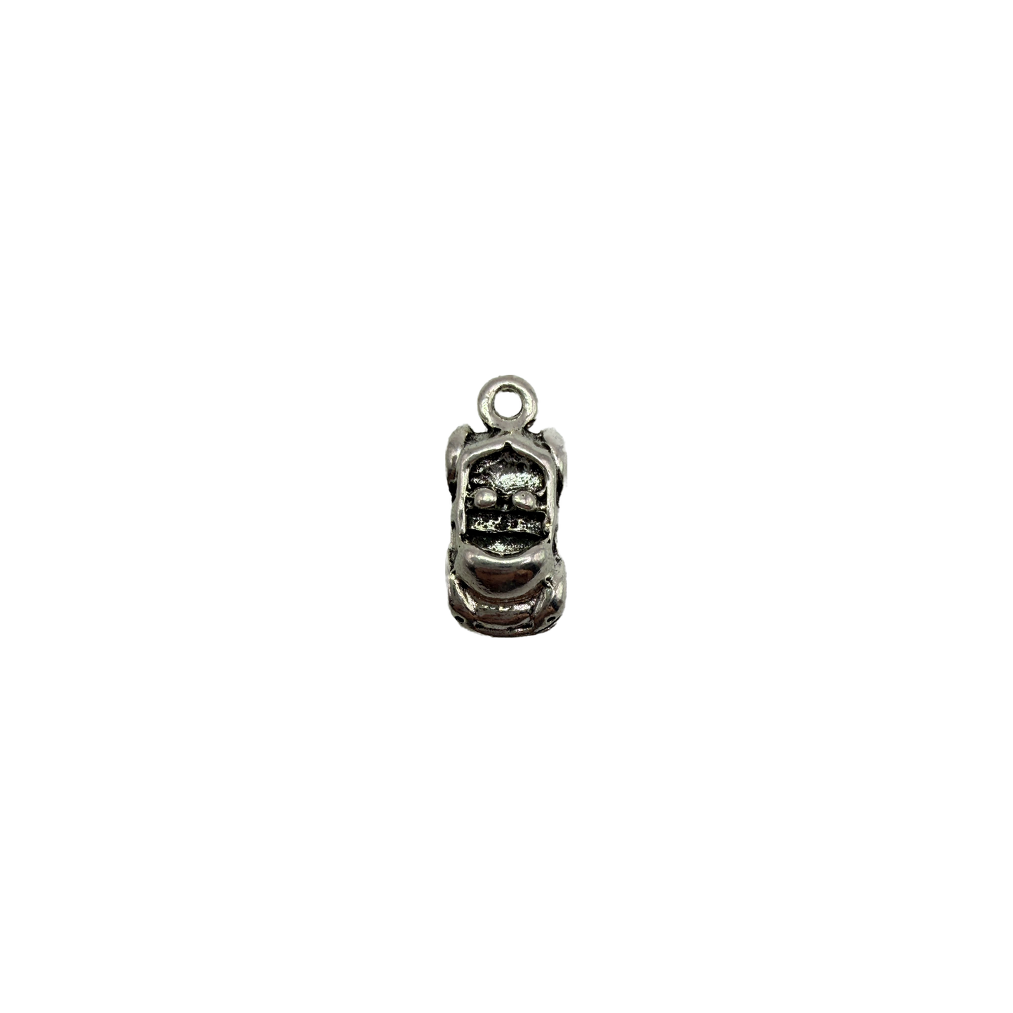 Oxidized silver-tone gorilla face charm with dark detailing