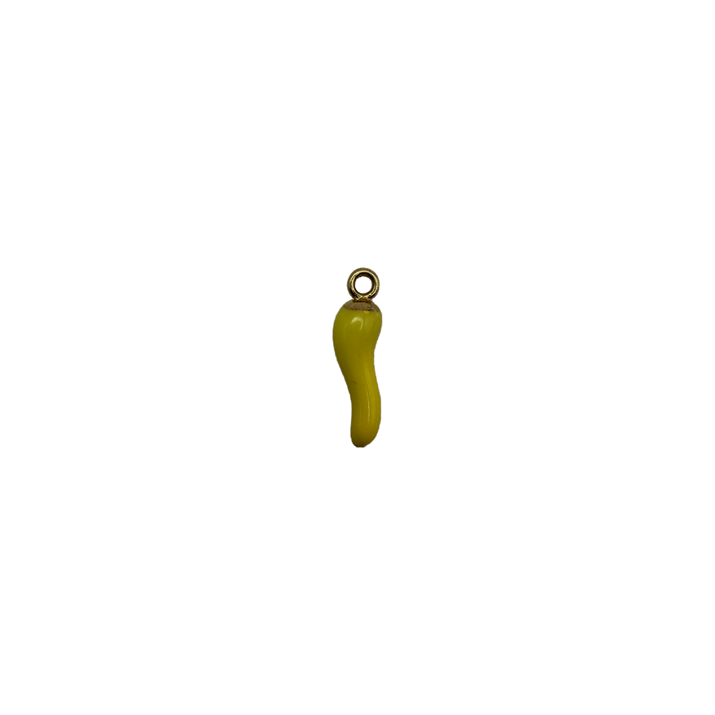 Yellow chili pepper charm with gold accent
