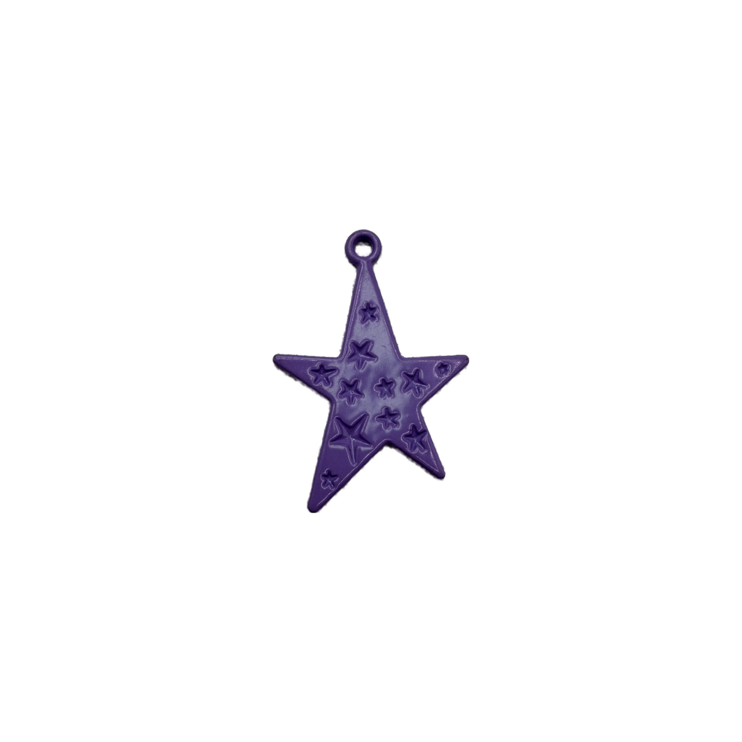 Purple star pendant with embossed stars