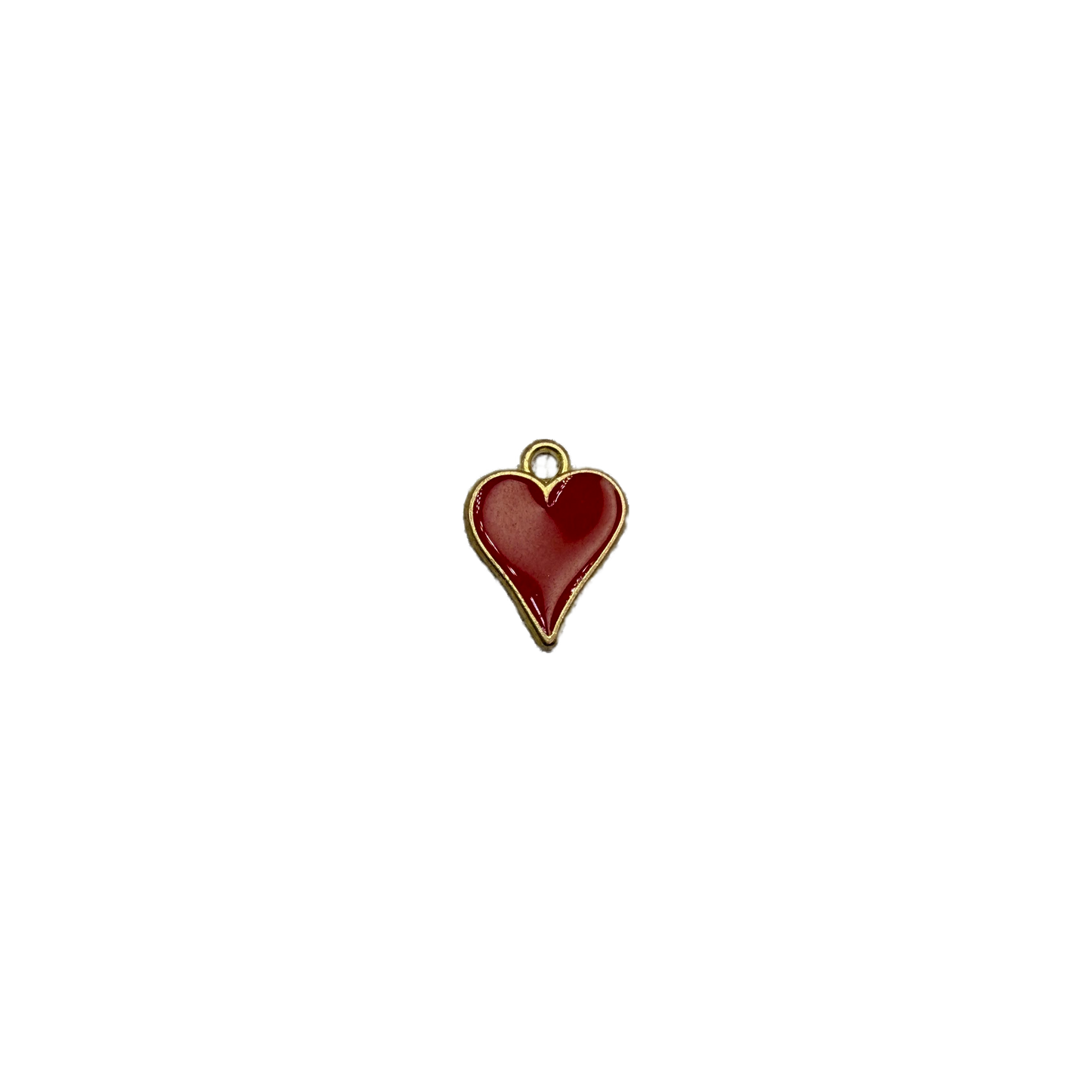 Red heart with gold trim and clear gem accent