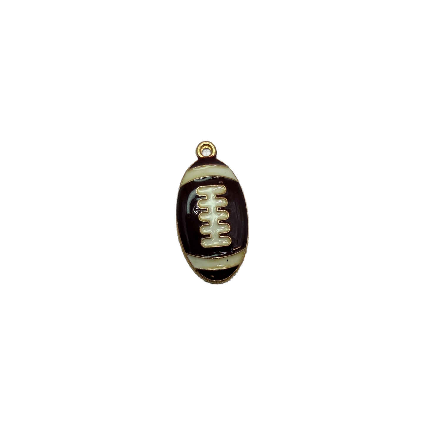 Black and ivory enamel football with gold outline