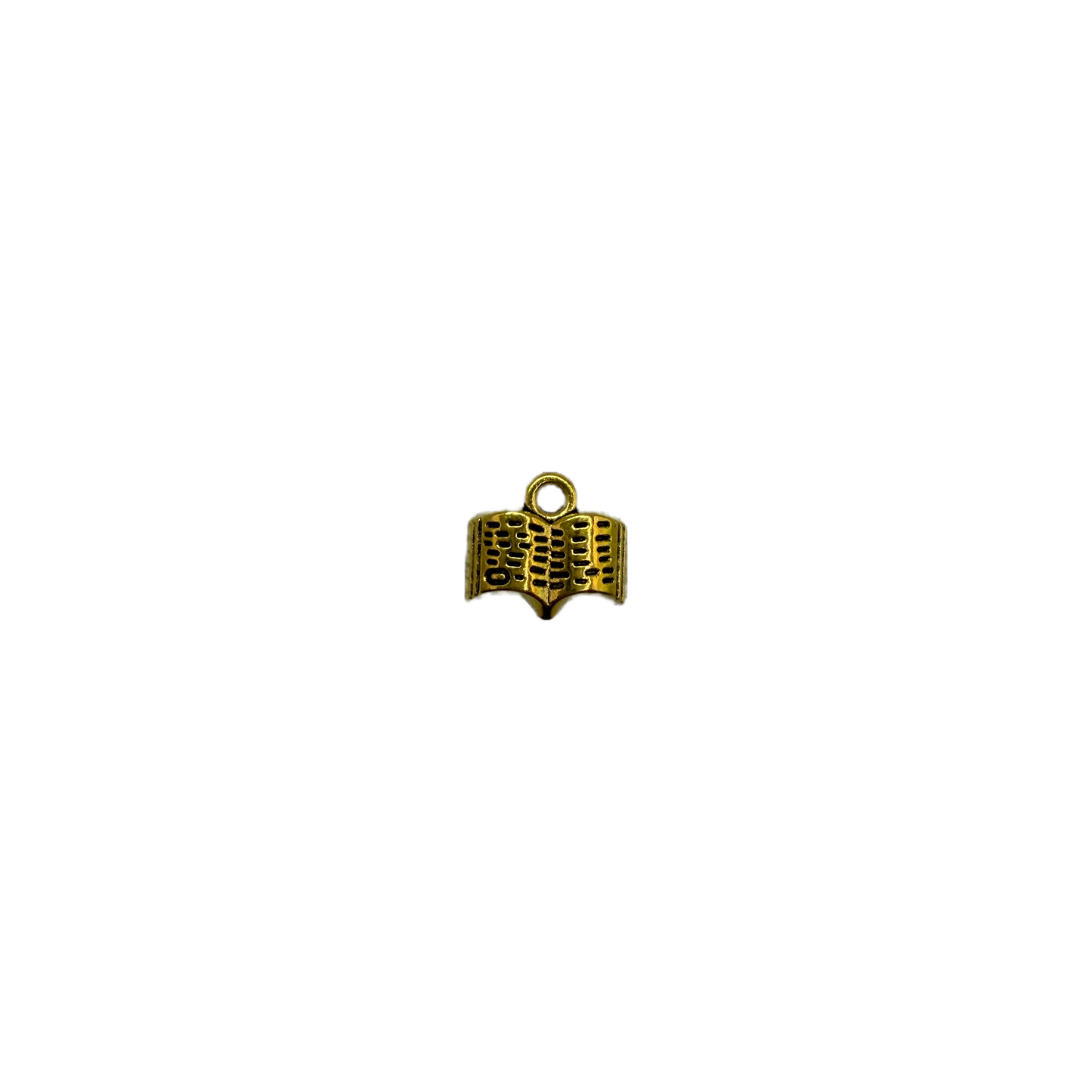 Gold open book with black enamel detailing