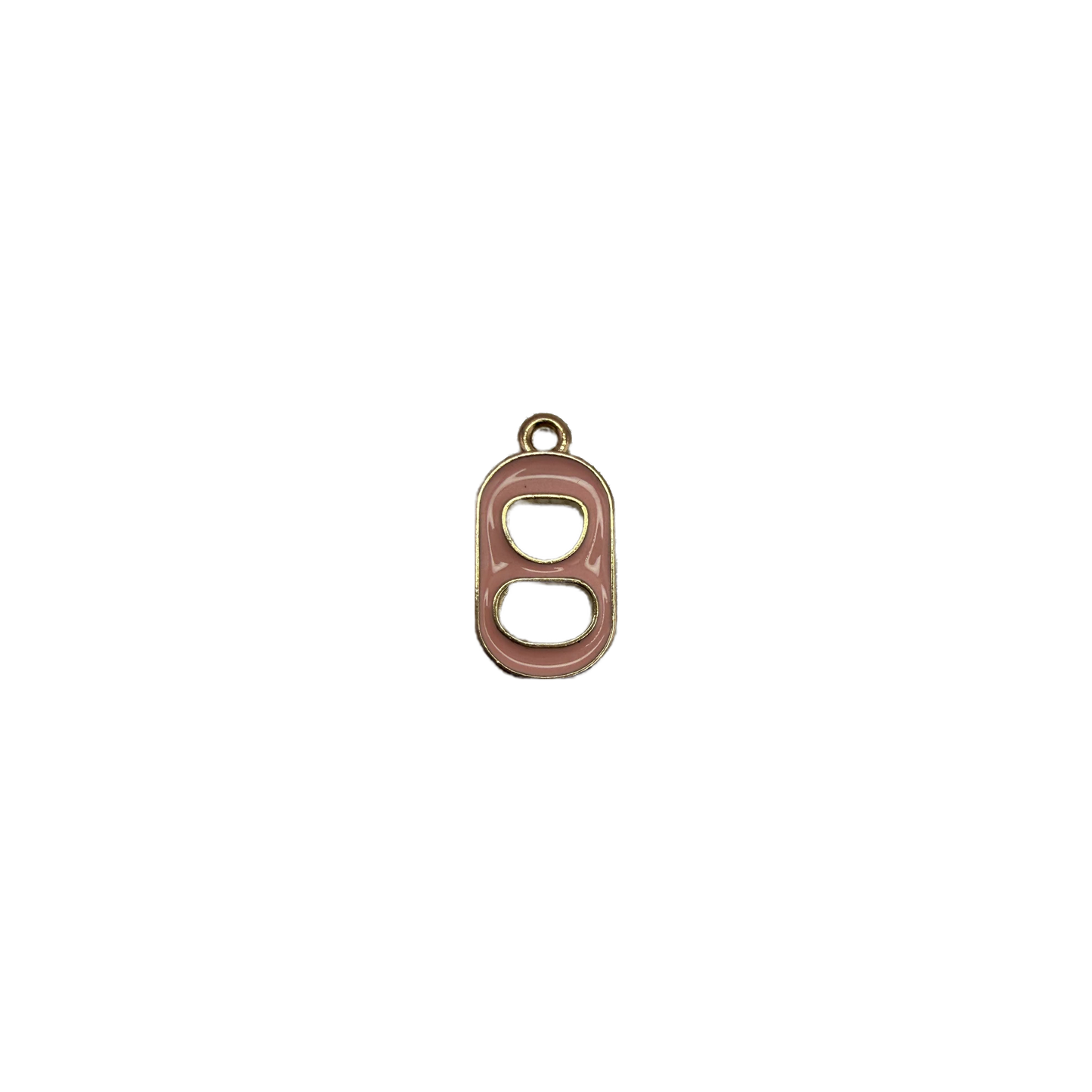 Blush enamel soda can tab with gold outline