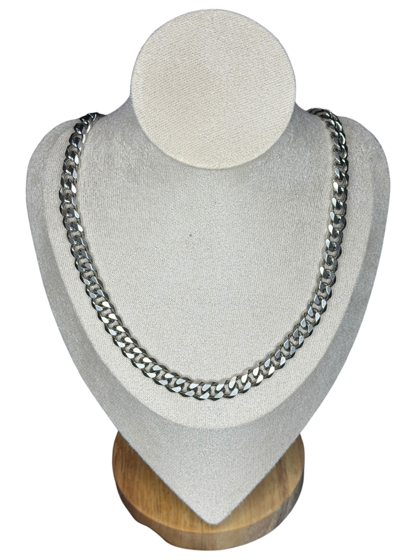Chunky Silver Cuban Chain Necklace